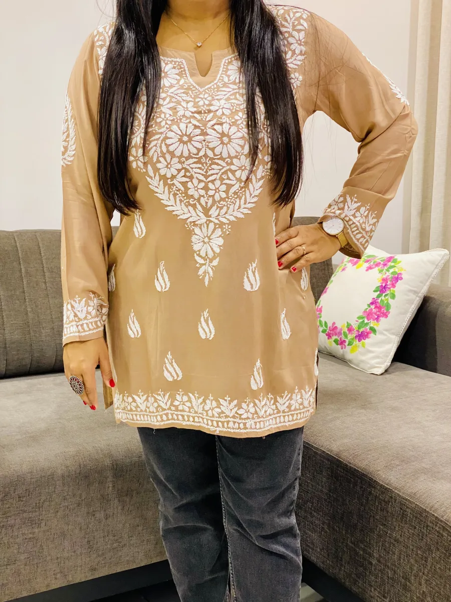 Chikankari Handwork Women's Modal Short Kurta