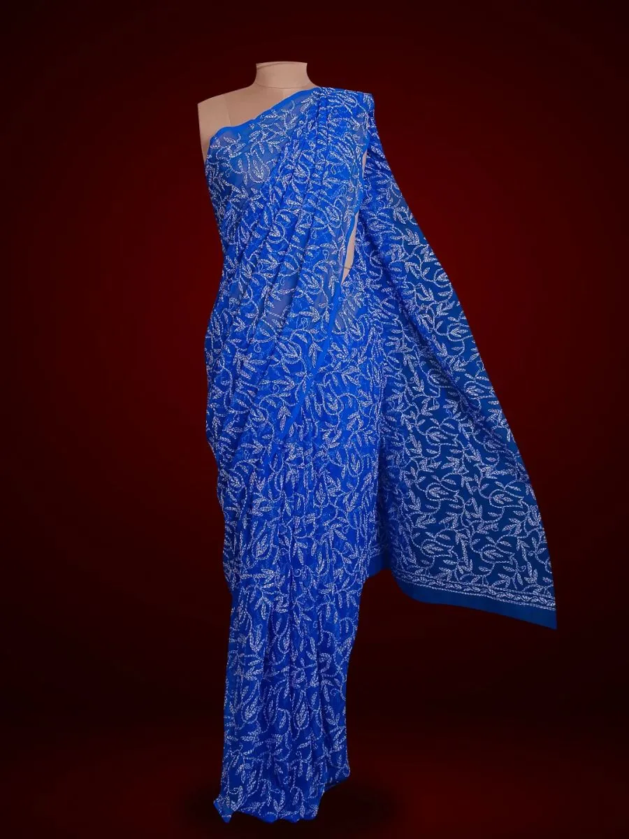 Tapchi Chikankari Hand Embroidered Women's Saree