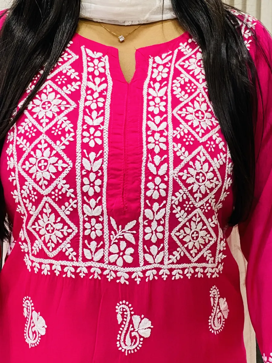 Premium Modal Chikankari Hand Embroidered Solid Women's Kurta