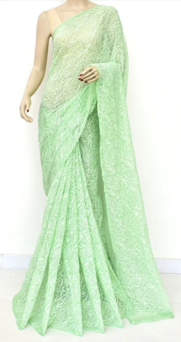 Tapchi Chikankari Hand Embroidered Women's Saree