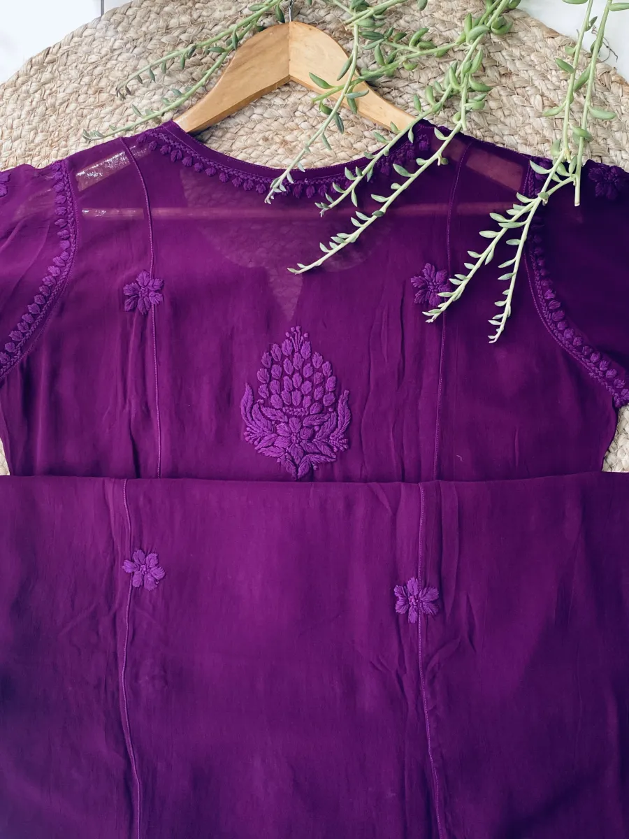 Viscose Chikankari Hand Embroidered Kurta and Dupatta