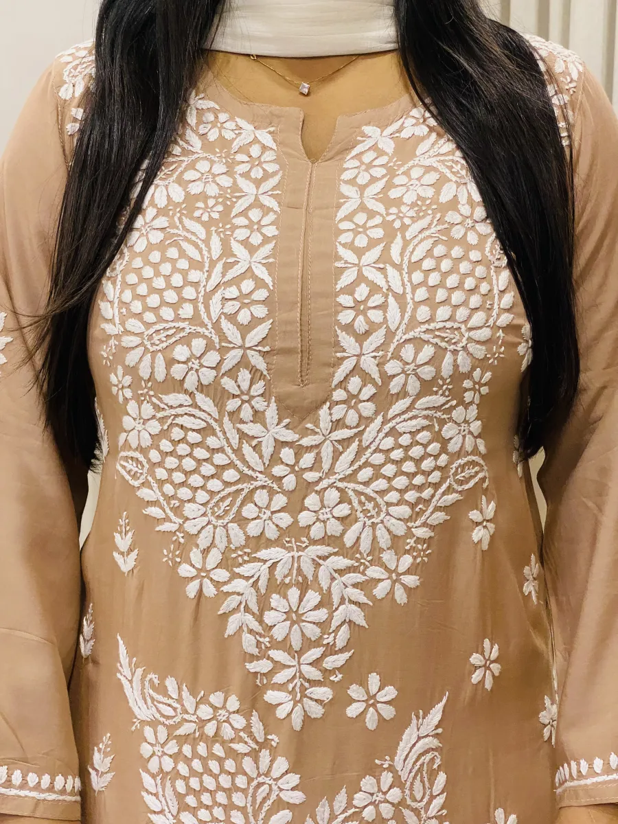 Premium Modal Chikankari Hand Embroidered Solid Women's Kurta