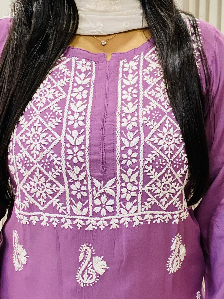 Premium Modal Chikankari Hand Embroidered Solid Women's Kurta