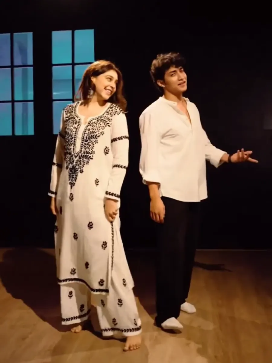 Rayon Chikankari Hand Embroidered Women's Solid Long Kurta Palazzo set