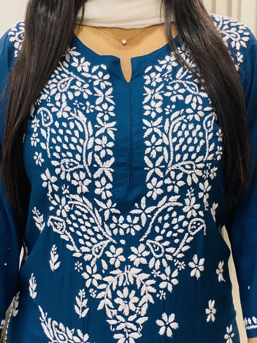 Premium Modal Chikankari Hand Embroidered Solid Women's Kurta
