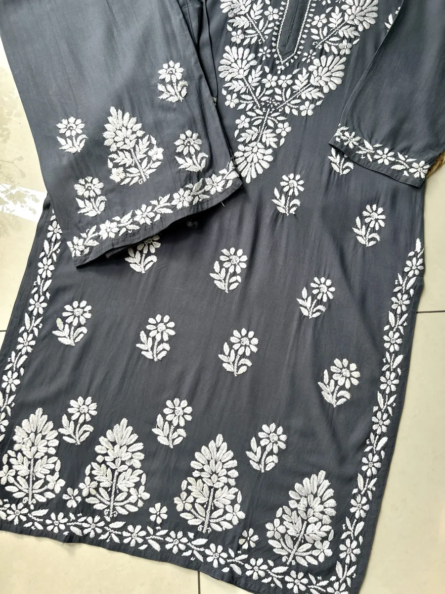 Rayon Chikankari Handwork women kurta palazzo set