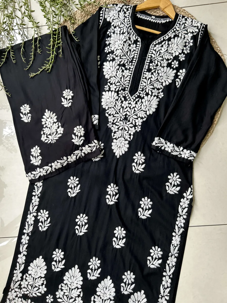 Rayon Chikankari Handwork women kurta palazzo set