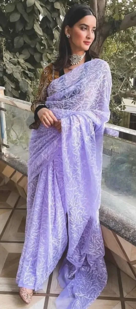 Tapchi Chikankari Hand Embroidered Women's Saree