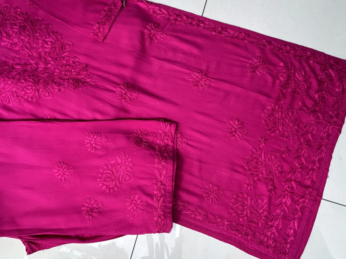 Premium Chikankari Hand Embroidered Kurta Palazzo Set