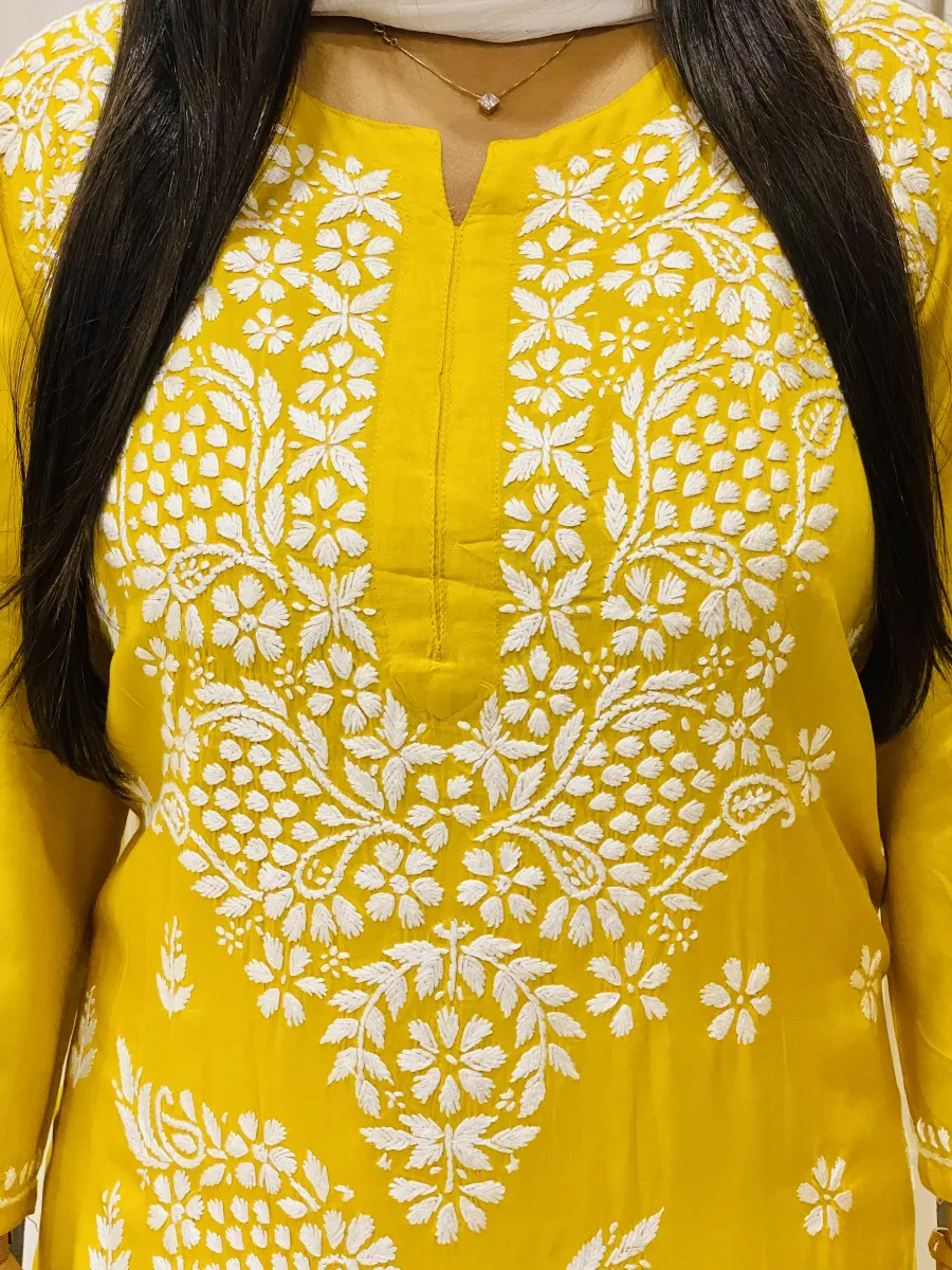 Premium Modal Chikankari Hand Embroidered Solid Women's Kurta