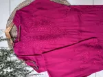 Premium Chikankari Hand Embroidered Kurta Palazzo Set  - Rani Pink