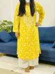 Cotton Chikankari Hand Embroidered Women's Long Kurta