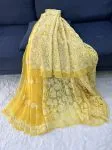Yellow Nirali Half Jaal Chikankari Hand Embroidered Women's Saree