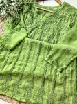 Green Tara Resham Chikankari Hand Embroidered Women's Yog Anarkali Kurta