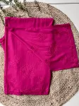 Premium Chikankari Hand Embroidered Kurta Palazzo Set  - Rani Pink