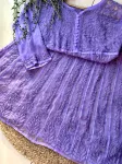Resham Chikankari Hand Embroidered Women's Yog Anarkali Kurta  - Lavender