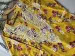 Mulmul Chikankari Hand Embroidered Floral Women's Long Kurta  - Yellow