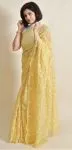 Yellow Hansa Tapchi Chikankari Hand Embroidered Women's Saree
