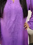Rayon Ombre Shade Chikankari Hand Embroidered Women's Straight Kurta  - Lavender