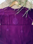 Viscose Chikankari Hand Embroidered Kurta and Dupatta  - Purple