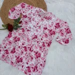 Mulmul Printed Short kurti  - Pink