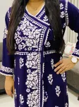 Rayon Chikankari Handwork Solid Women's Angrakha Kurta  - Purple