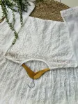 Resham Chikankari Hand Embroidered Women's Yog Anarkali Kurta  - White