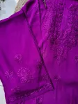 Premium Chikankari Hand Embroidered Kurta Palazzo Set  - Purple