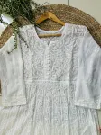 White Tara Resham Chikankari Hand Embroidered Women's Yog Anarkali Kurta