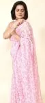 Pink Hansa Tapchi Chikankari Hand Embroidered Women's Saree