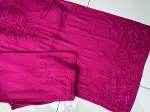 Premium Chikankari Hand Embroidered Kurta Palazzo Set  - Rani Pink