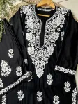 Black Sangriya Rayon Chikankari Handwork women kurta palazzo set