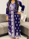 Purple Tripti Rayon Chikankari Handwork Solid Women's Angrakha Kurta