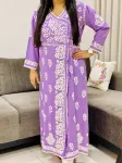 Rayon Chikankari Handwork Solid Women's Angrakha Kurta  - Lavender