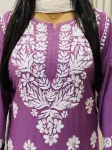 Premium Modal Chikankari Hand Embroidered Women's Solid Kurti  - Mauve