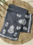 Rayon Chikankari Handwork women kurta palazzo set  - Charcoal