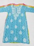 Sky Heena Rayon Chikankari Handwork Floral Women's Long kurta