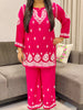 Trisha Rayon Chikankari Handwork Women's Co-ord Set - Magenta