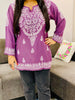 Ayat Chikankari Handwork Women's Modal Short Kurta - Mauve