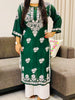 Bahar Premium Modal Chikankari Women's Long Solid Kurta - Bottle Green