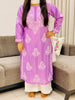 Rida Premium Chanderi Chikankari Women's Solid Long Kurta - Lavender
