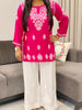 Parnika Rayon Chikankari Solid Women's Short Kurta - Magenta