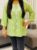 Isha Rayon Chikankari Solid Women's Short Top - Pista