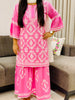 Navya Rayon Chikankari Hand Embroidered Designer Women's Gharara Set - Pink